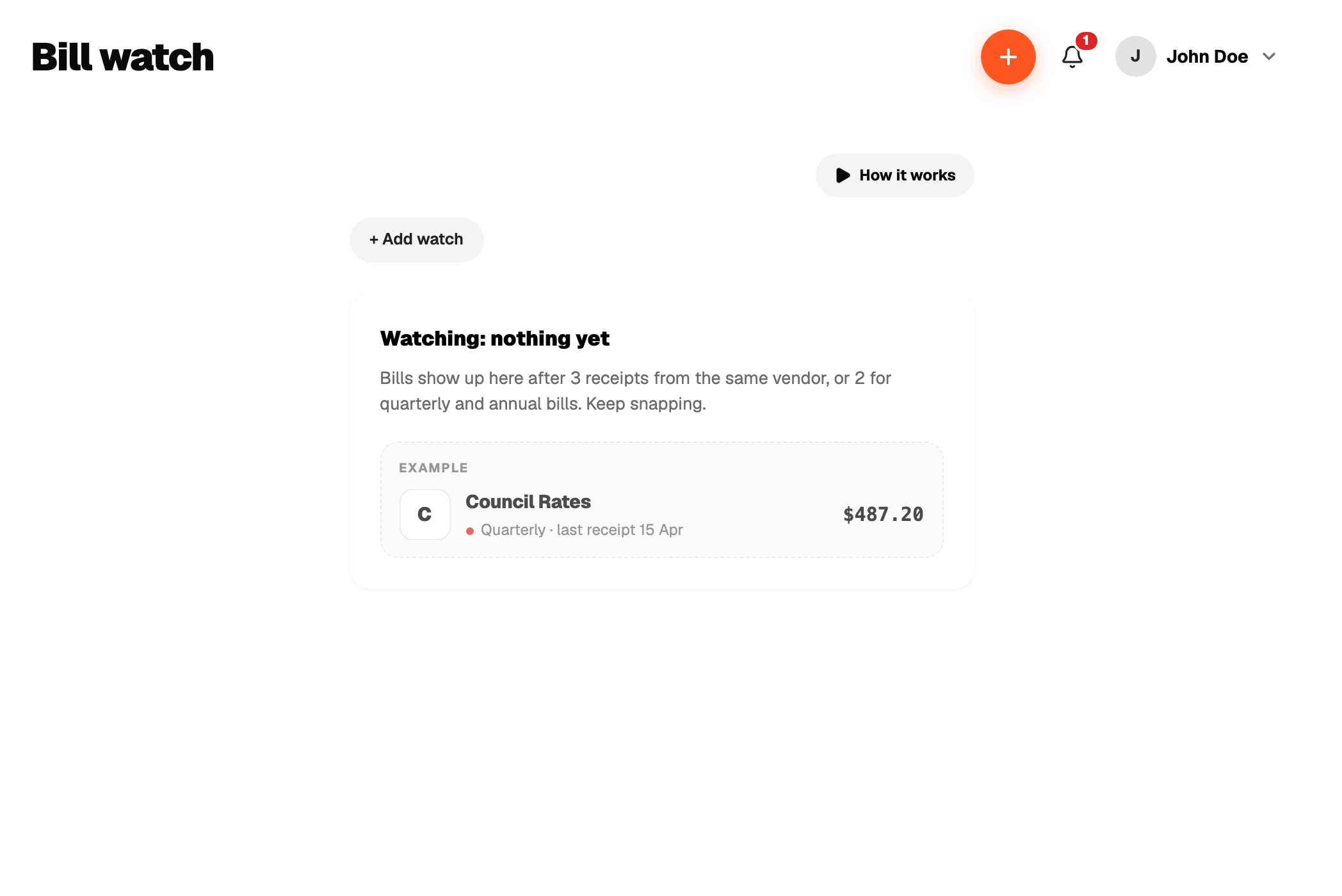 Bill watch page